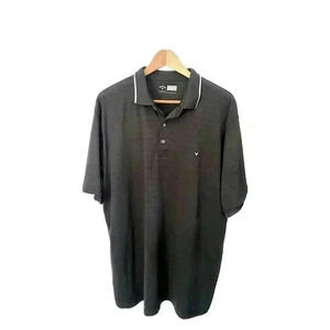 Callaway Opti-Dri Golf Ribbed Charcoal Short Sleeve Mens Polo Shirt XL Large